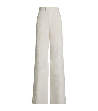 Ralph Lauren Embroidered Dean Trousers In Cream