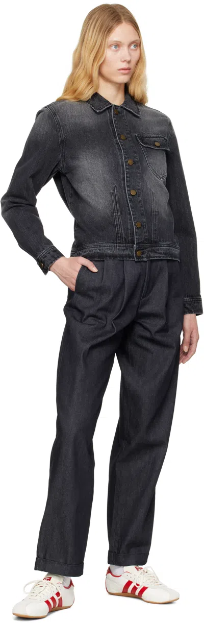 Carter Young Gray David Denim Jacket In Black