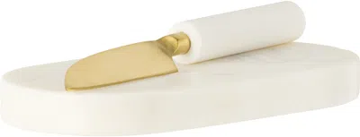 Soho Home White Jermyn Chopping Board & Knife Set In White