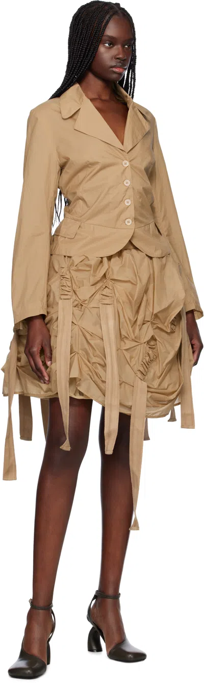 Renaissance Renaissance Beige Tank Double Layer Blazer In Beige