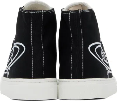 Vivienne Westwood High-top Sneakers With Graphic Emblem And Textured Sole In N401 Black