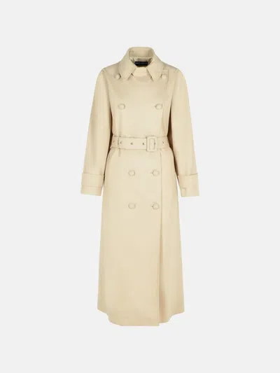 Dolce & Gabbana 'over' Beige Polyester Blend Trench Coat In Neutral