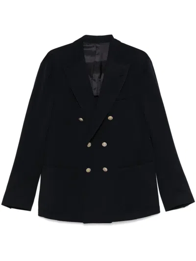 Eleventy Double-breasted Blazer In Blue