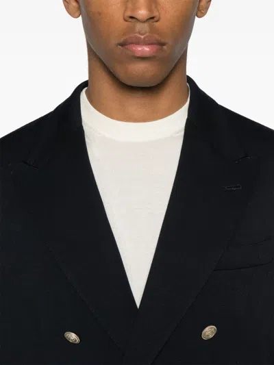 Eleventy Double-breasted Blazer In Blue