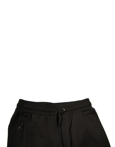 Dolce & Gabbana Black Cotton Drawstring Jogger Pants In Black