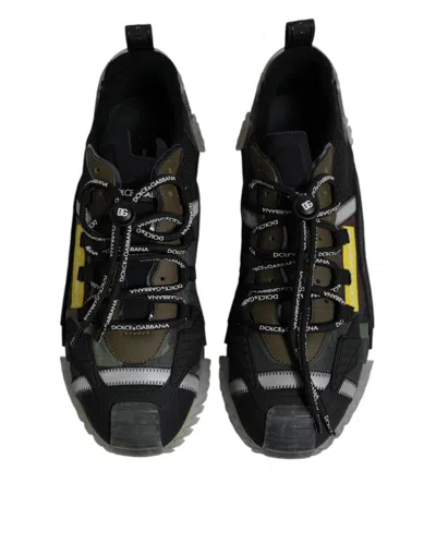 Pre-owned Dolce & Gabbana Black Green Camo Ns1 Low Top Sneakers Men's Shoes ()