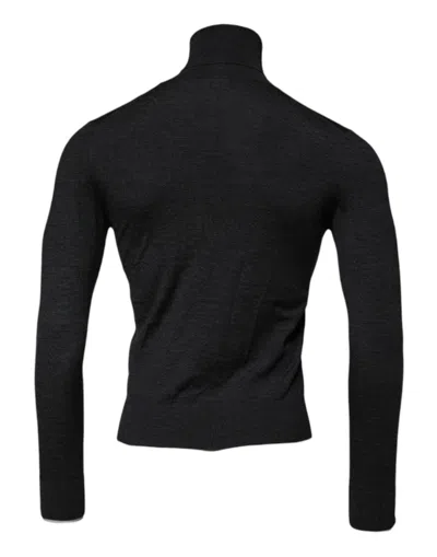 Pre-owned Dolce & Gabbana Black Wool Turtleneck Pullover Men's Sweater ()