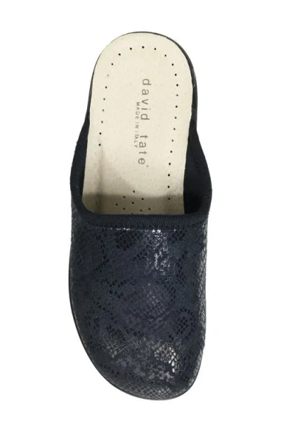 David Tate Electra Clog In Black Stretch Snake