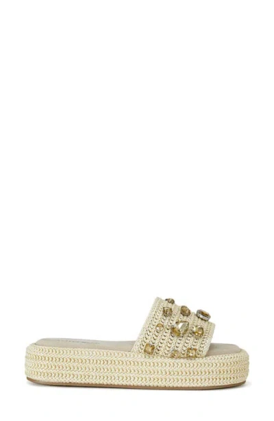 Azalea Wang Baste Platform Slide Sandal In Beige