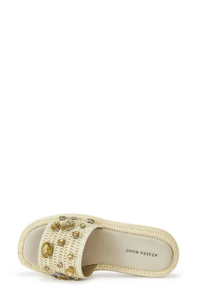 Azalea Wang Baste Platform Slide Sandal In Beige