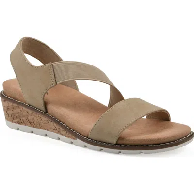 Cliffs By White Mountain Women's Tinnley Wedge Slip-on Sandals In Natural Nubuck