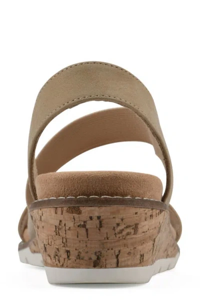 Cliffs By White Mountain Women's Tinnley Wedge Slip-on Sandals In Natural Nubuck