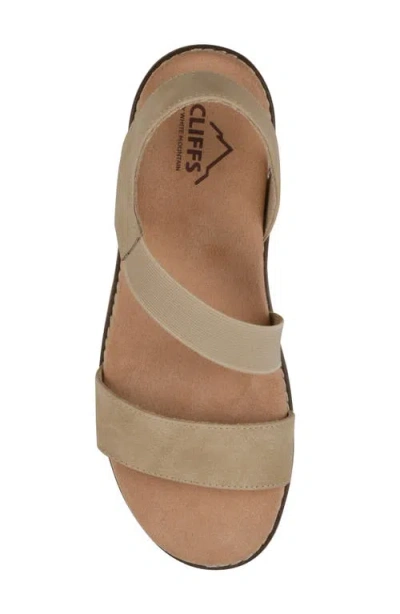 Cliffs By White Mountain Women's Tinnley Wedge Slip-on Sandals In Natural Nubuck