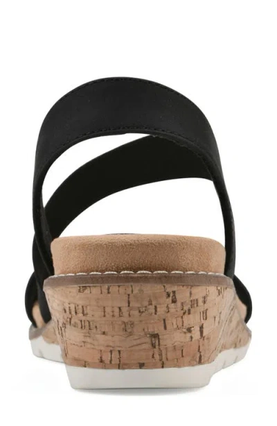 Cliffs By White Mountain Women's Tinnley Wedge Slip-on Sandals In Black Nubuck