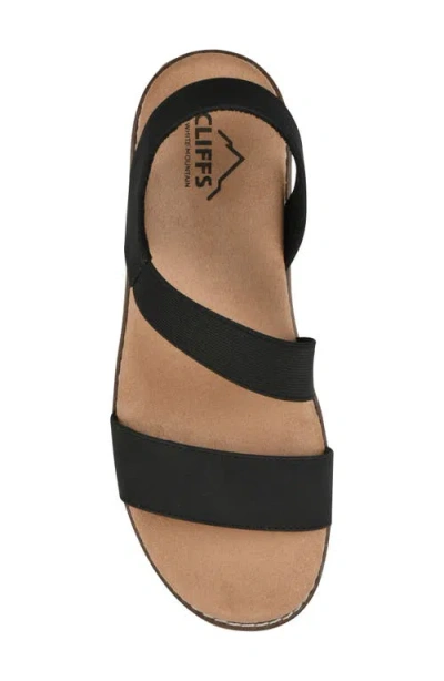 Cliffs By White Mountain Women's Tinnley Wedge Slip-on Sandals In Black Nubuck