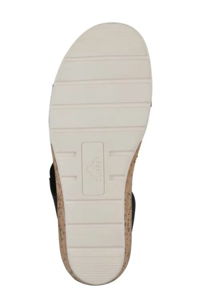 Cliffs By White Mountain Women's Tinnley Wedge Slip-on Sandals In Black Nubuck