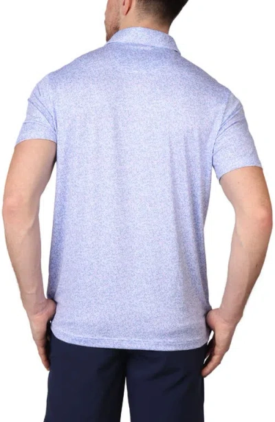 Tailorbyrd Abstract Print Performance Polo In Blue
