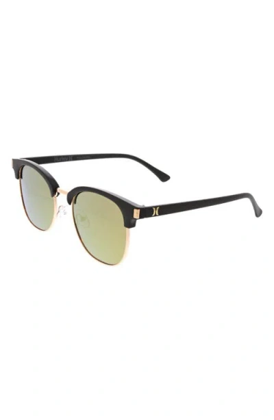 Hurley 52mm Retro Half Rim Sunglasses In Matte Black