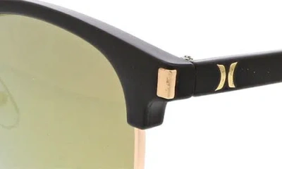 Hurley 52mm Retro Half Rim Sunglasses In Matte Black
