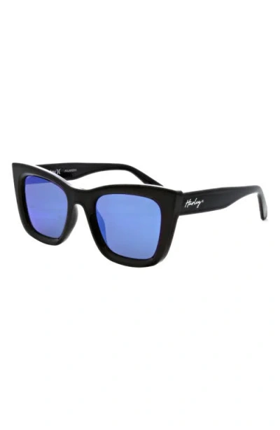 Hurley 50mm Chunky Square Polarized Sunglasses In Black