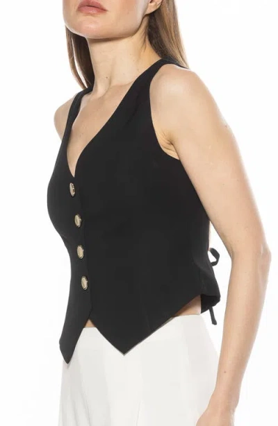 Alexia Admor Liliana Button Front Vest In Black