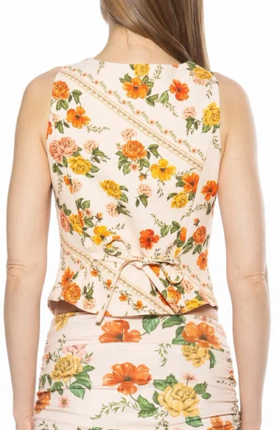Alexia Admor Liliana Button Front Vest In Vintage Florals