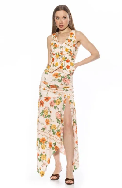 Alexia Admor Liliana Button Front Vest In Vintage Florals
