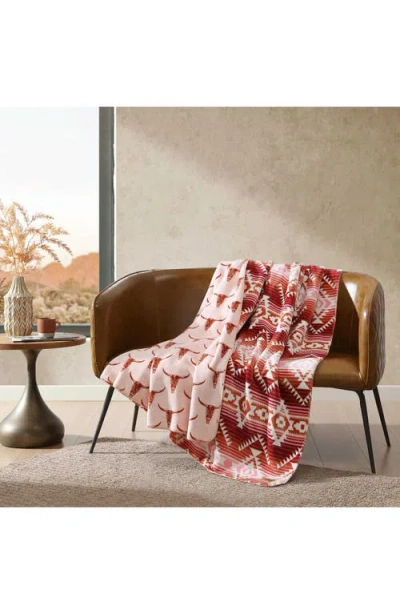 Wrangler Jericho Reversible Throw Blanket In Pink