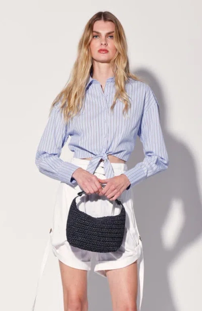 Walter Baker Beck Convertible Raffia Shoulder Bag In Black