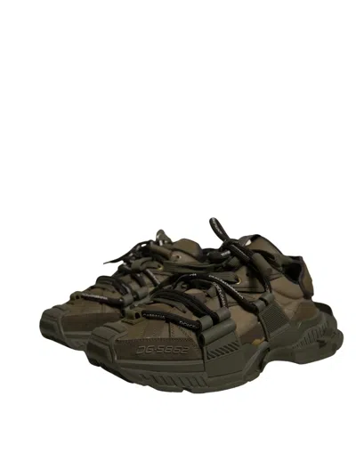 Pre-owned Dolce & Gabbana Military Green Space Low Top Sneakers Men's Shoes ()