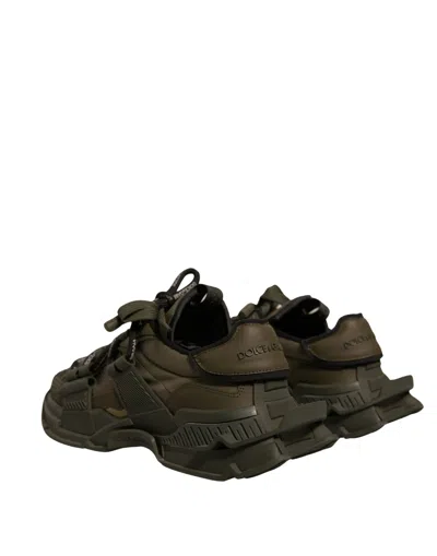 Pre-owned Dolce & Gabbana Military Green Space Low Top Sneakers Men's Shoes ()