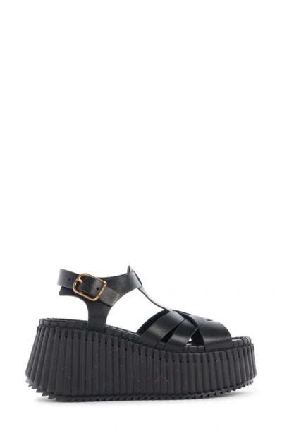 Chloé Chloe Black Leather Nama Sandals