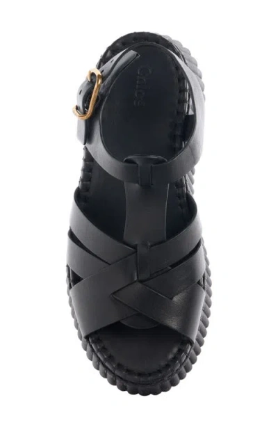 Chloé Chloe Black Leather Nama Sandals