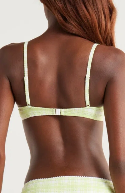 Solid & Striped Daphne Bikini Top Seersucker Matcha In Matcha