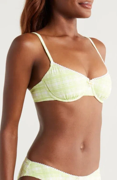 Solid & Striped Daphne Bikini Top Seersucker Matcha In Matcha