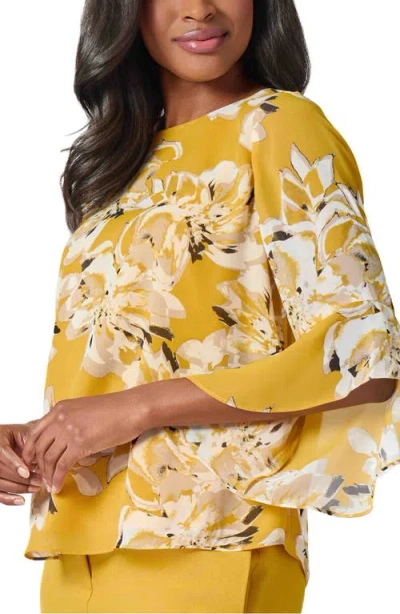 Kasper Ruffle Sleeve Top In Multi