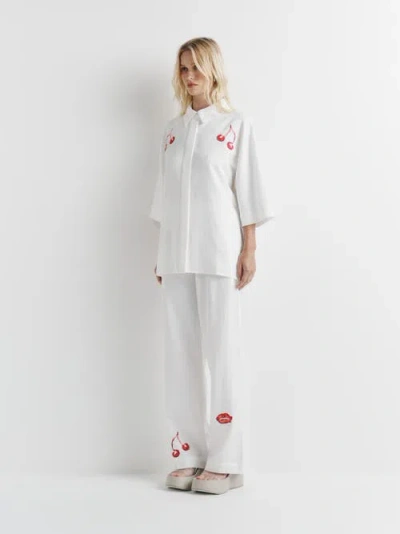 Romy Cherry Shirt In White