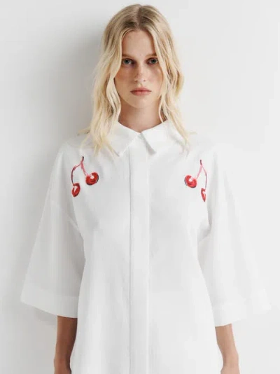 Romy Cherry Shirt In White