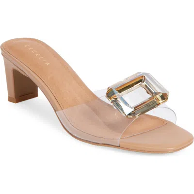 Cecelia New York Park Avenue Jewel Detail Sandal In Tea