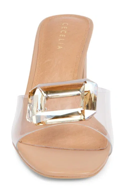 Cecelia New York Park Avenue Jewel Detail Sandal In Tea