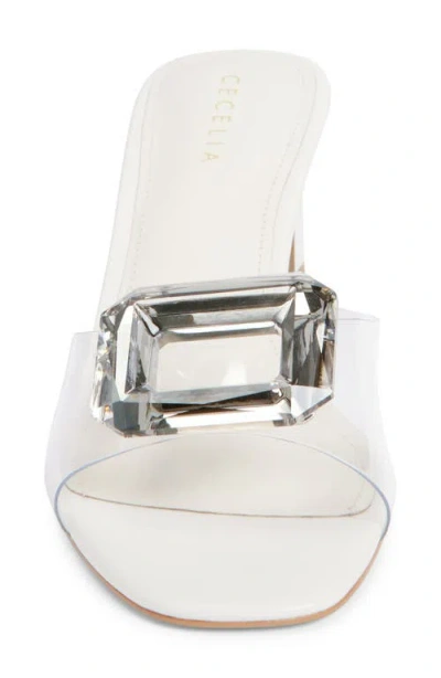 Cecelia New York Park Avenue Jewel Detail Sandal In Alabaster