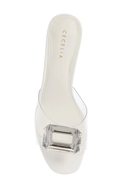 Cecelia New York Park Avenue Jewel Detail Sandal In Alabaster