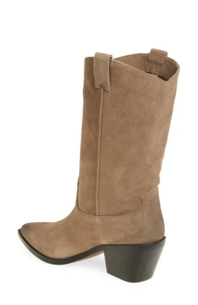 Steve Madden Stetson Suede Western Boot In Taupe Suede