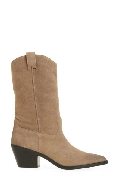 Steve Madden Stetson Suede Western Boot In Taupe Suede
