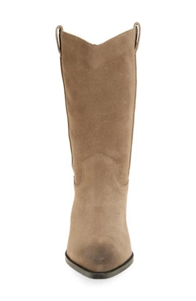 Steve Madden Stetson Suede Western Boot In Taupe Suede