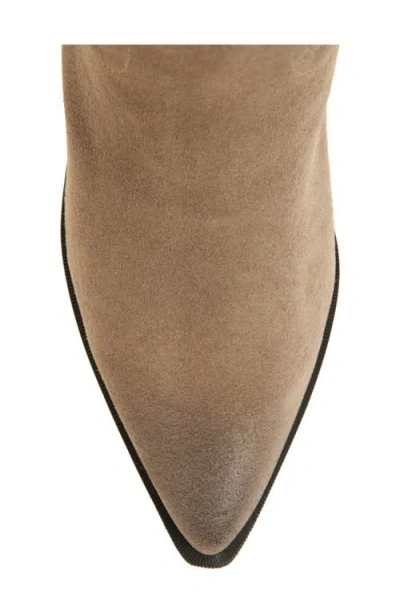 Steve Madden Stetson Suede Western Boot In Taupe Suede