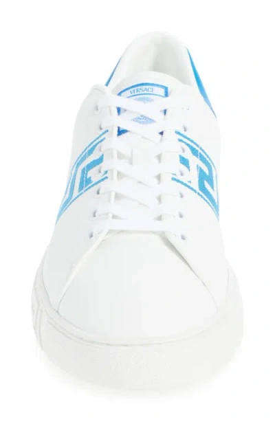 Versace Leather Low-top Greca Style Sneakers In White