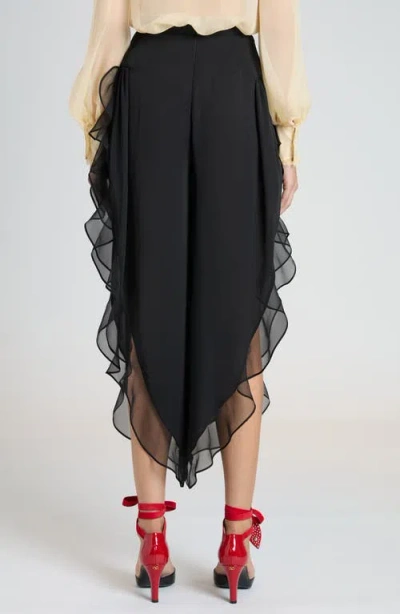 Valentino Georgette Baloon Pants In Nero