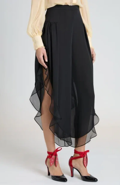 Valentino Georgette Baloon Pants In Nero