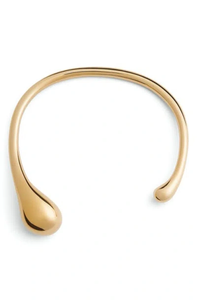 Bottega Veneta Frills Collar Necklace In Yellow Gold